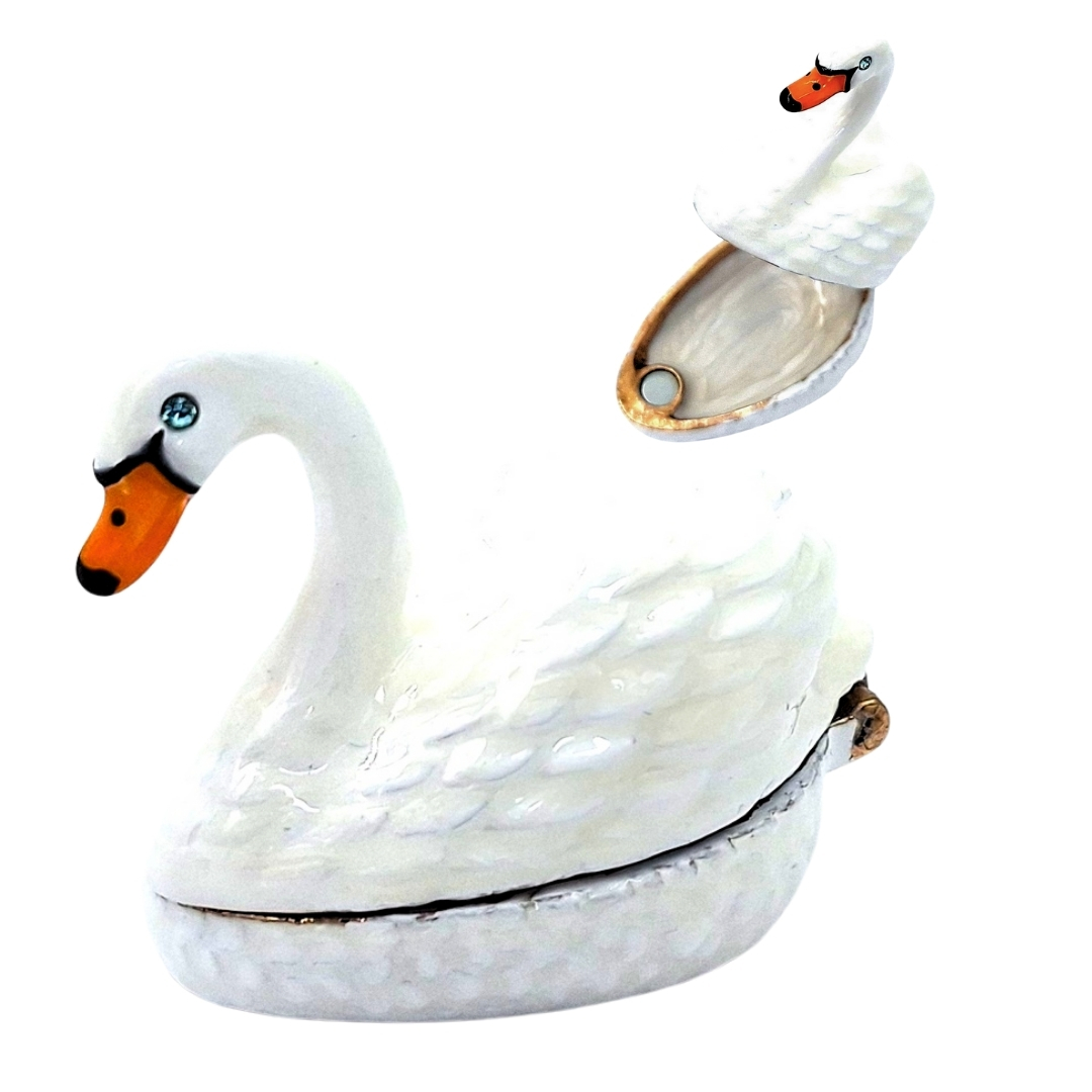 Wyjątkowe, metalowe pudełeczko prezentowe – Łabędź - B0736-02