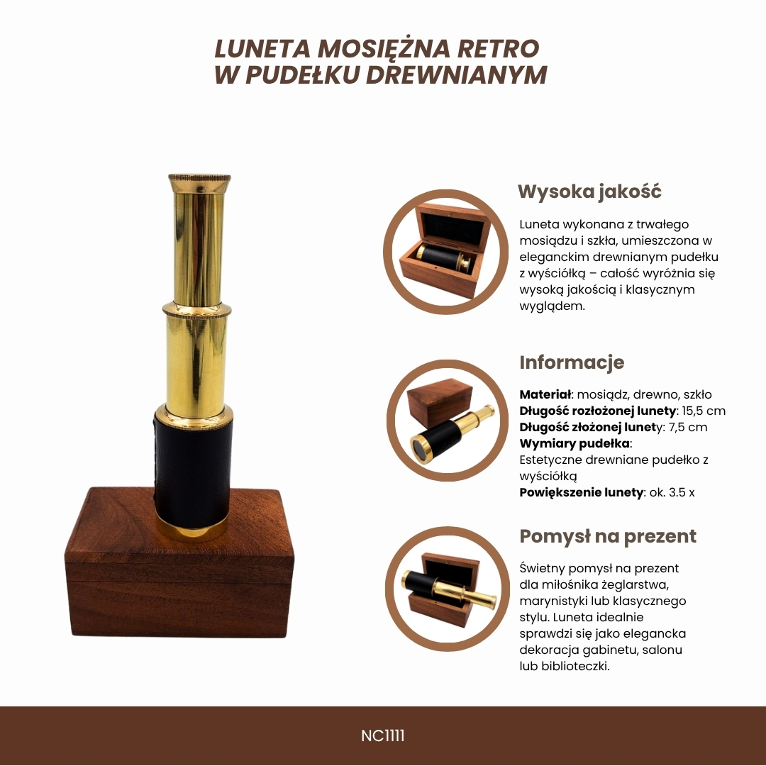 Luneta Mosiężna Retro w Pudełku Drewnianym - NC 1111
- obrazek 3
