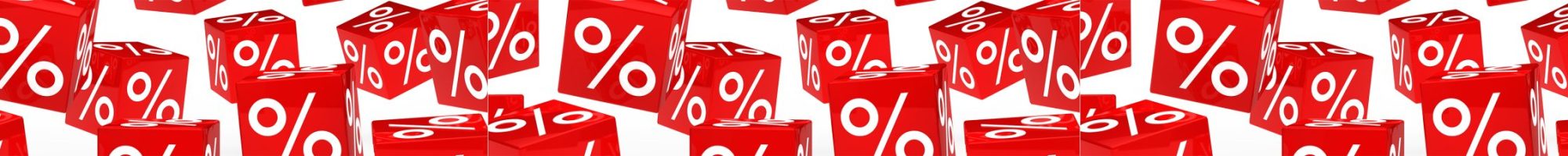 many red sale percent cubes fall down